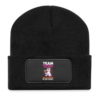 Team Braut Wir Eskalieren Bis Zum Schluss Jga - Recycelte Patch Beanie - Schwarz - Vorne