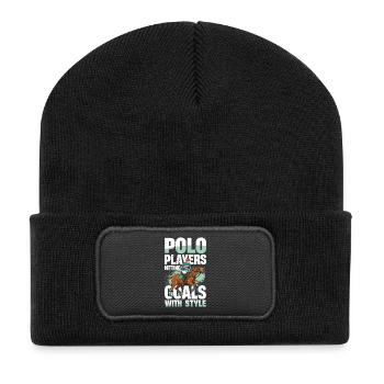 Polo Players Hitting Goals With Style - Recycelte Patch Beanie - Schwarz - Vorne