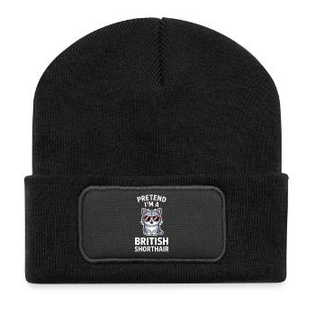 Dictons britanniques à poil court : cadeau drôle de chat - Beanie recyclé à patch - noir - Devant