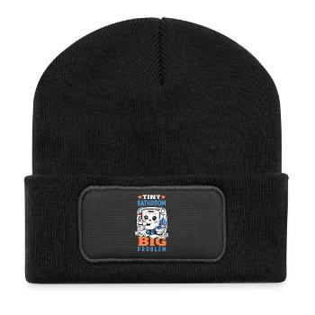 Das Einsteigen In Flugzeuge lustig - Recycelte Patch Beanie - Schwarz - Vorne