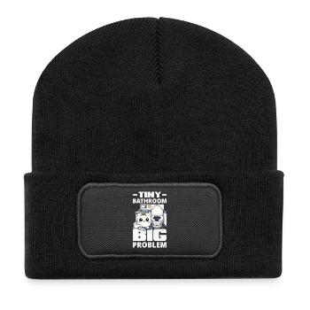 Das Einsteigen In Flugzeuge lustig - Recycelte Patch Beanie - Schwarz - Vorne