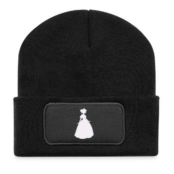 Princess silhouette in ball gown - Recycled Patch Beanie - black - Front