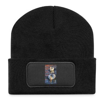 Swans in a play of colours - Recycled Patch Beanie - black - Front