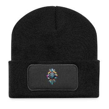 Tribal Geometric Symbol - Recycled Patch Beanie - black - Front