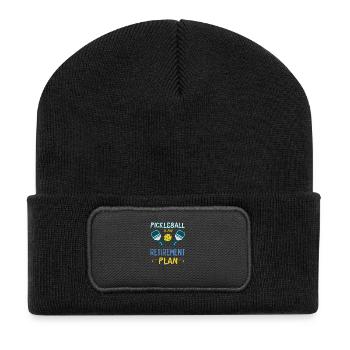 Pickleball ist mein Altersvorsorgeplan Aktiver Ruhestand - Recycelte Patch Beanie - Schwarz - Vorne