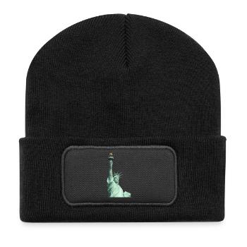 Statue of Liberty Illustration - Recycled Patch Beanie - black - Front