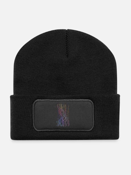 Geometric graphics - Recycled Patch Beanie - black
