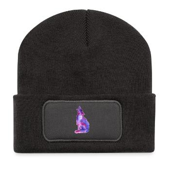 Galaxy Wolf - Recycelte Patch Beanie - Dunkelgrau - Vorne