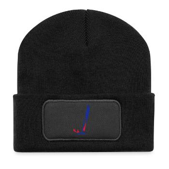 katamaran_1 - Beanie recyclé à patch - noir - Devant