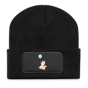 Fuchs - Recycelte Patch Beanie - Schwarz - Vorne