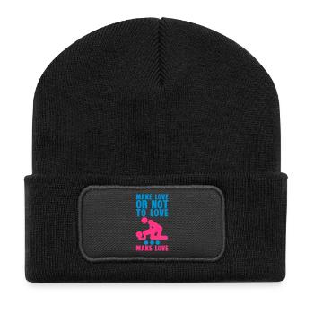 make love or not to love sex liebe mache - Beanie recyclé à patch - noir - Devant