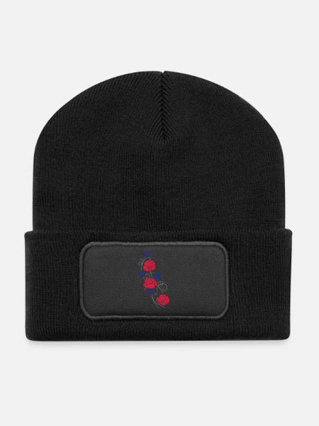 Coquelicots. Design d'été. - Beanie recyclé à patch - noir