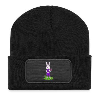 Bunny Bodybuilder Dumbbell Bodybuilding - Recycled Patch Beanie - black - Front