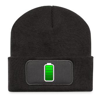 FULL BATTERY - White - Recycled Patch Beanie - dark grey - Front
