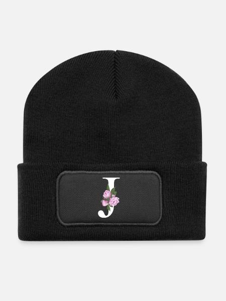 J - Recycelte Patch Beanie - Schwarz
