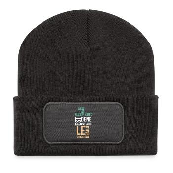 la plus grande echec est de ne pas avoir - Beanie recyclé à patch - charbon - Devant