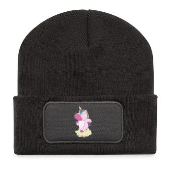 Licorne Jogger Jogging Sport - Beanie recyclé à patch - charbon - Devant