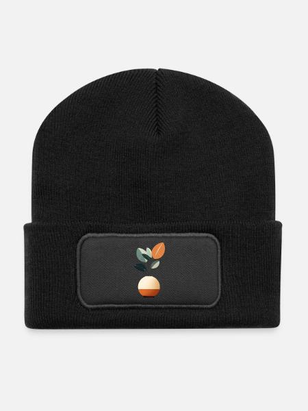 Fleurs minimalistes - Beanie recyclé à patch - noir