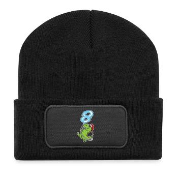 8th Birthday Dinosaur Firefighter Gift - Recycled Patch Beanie - black - Front
