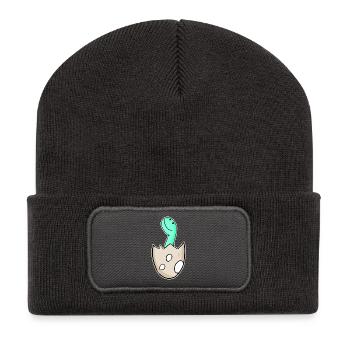 Dinosaure oeuf Dino bébé Motif - Beanie recyclé à patch - charbon - Devant