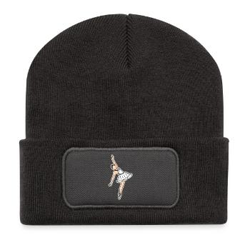 Ballet Girl Sketch - Recycled Patch Beanie - dark grey - Front