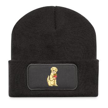Frites du Labrador - Beanie recyclé à patch - charbon - Devant