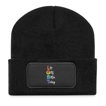 Mois de la fierté LGBT - La vie s’améliore aujourd’hui - Beanie recyclé à patch - noir - Devant