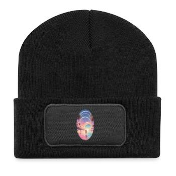 Pastel Beach Rainbow Dream - Recycled Patch Beanie - black - Front