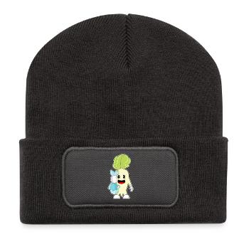 Pêche au radis pêcheur - Beanie recyclé à patch - charbon - Devant
