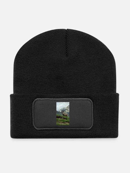 Bouquetin - Beanie recyclé à patch - noir