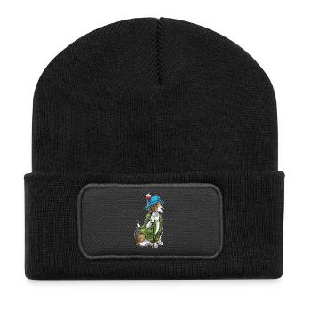 Beagle Angler Fishing Rod Fishing Rod - Recycled Patch Beanie - black - Front