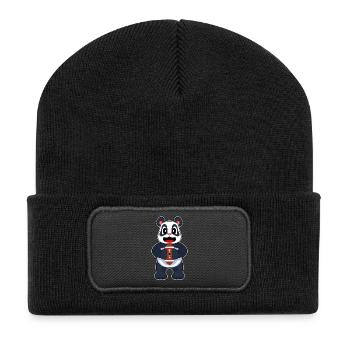 Panda Sports de football américain - Beanie recyclé à patch - noir - Devant