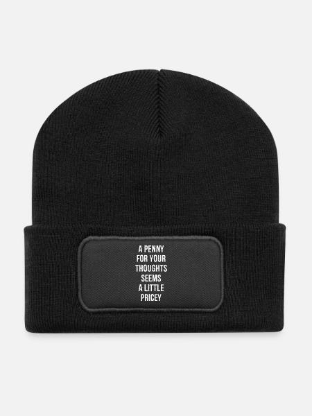 a penny for your thoughts seems a little pricey - Recycled Patch Beanie - black