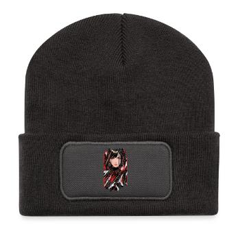 Cyberpunk marble woman - Recycled Patch Beanie - dark grey - Front