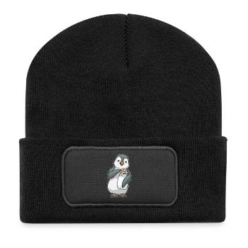 Biscuit pingouin - Beanie recyclé à patch - noir - Devant