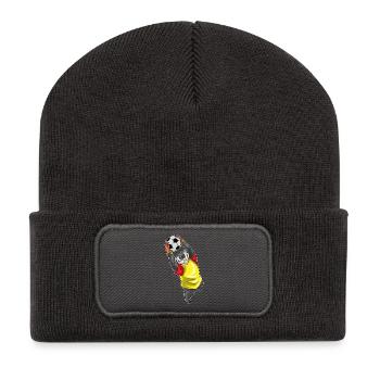 Dachs Torwart Fußball - Recycelte Patch Beanie - Dunkelgrau - Vorne