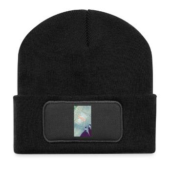 Graphics on the sidewalk with a cross-out - Recycled Patch Beanie - black - Front