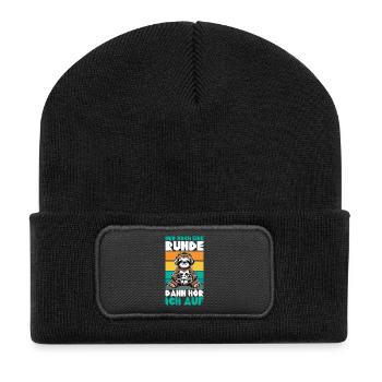 Nur Noch Eine Runde Dann Hör Ich Auf Faultier - Recycelte Patch Beanie - Schwarz - Vorne