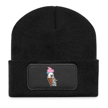 Ours polaire en pleine nature chez le glacier, DÉLICIEUX ! - Beanie recyclé à patch - noir - Devant