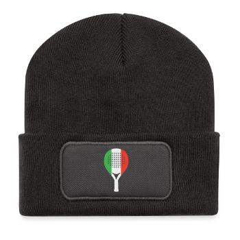 Padel-Italia - Recycelte Patch Beanie - Dunkelgrau - Vorne