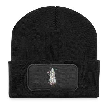 Imaginative Space Shuttle - Artfully Designed - Recycled Patch Beanie - black - Front