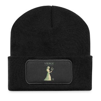 Jungfrau Sternzeichen - Astrologie - Recycelte Patch Beanie - Schwarz - Vorne