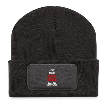 Funny Vegetable Karate Shirt, Jiu Jitsu Food Fun - Recycled Patch Beanie - dark grey - Front
