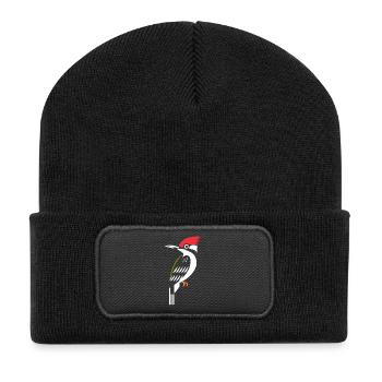 Specht - Recycelte Patch Beanie - Schwarz - Vorne