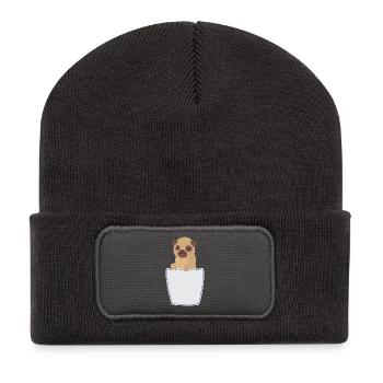 Brusttasche in Brusttasche - Recycelte Patch Beanie - Dunkelgrau - Vorne