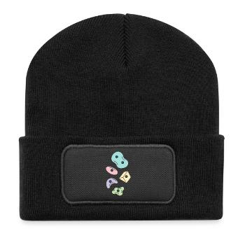 Colorful Rock Climbing Holds Bouldering Design - Recycled Patch Beanie - black - Front