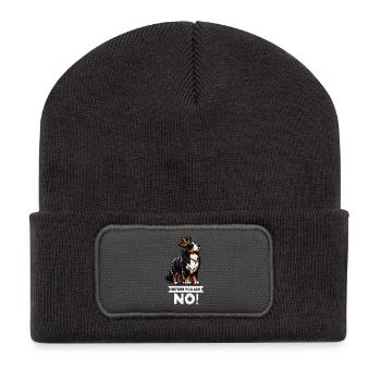 Avant de demander les chiens de montagne bernois - Beanie recyclé à patch - charbon - Devant