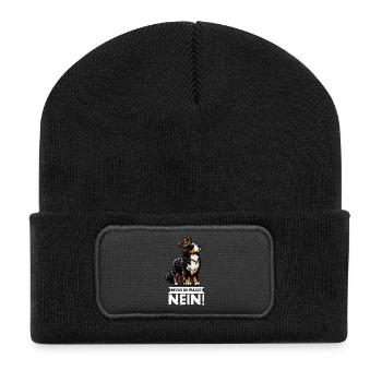 Bevor Du Fragst Berner Sennenhund Sennenhunde  - Recycelte Patch Beanie - Schwarz - Vorne