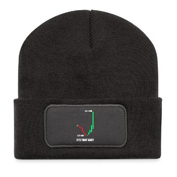 Buy low sell high Stock Market Stock Market Trader - Recycled Patch Beanie - dark grey - Front