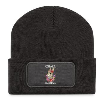 Ostara Blessings Happy Easter Rabbit - Recycled Patch Beanie - dark grey - Front
